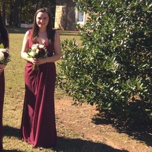 David's Bridal Dresses - David’s Bridal pleated chiffon dress WINE David's Bridal Dresses - David’s Bridal pleated chiffon dress WINE